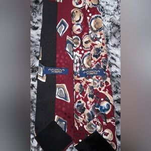 Gino Pompeii Vintage Set Of 2 Abstract Neckties 100% Silk Made In Italy
